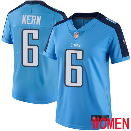 Tennessee Titans Limited Light Blue Women Brett Kern Jersey NFL Football #6 Rush Vapor Untouchable